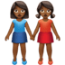 👭🏾 women holding hands: medium-dark skin tone display on Apple